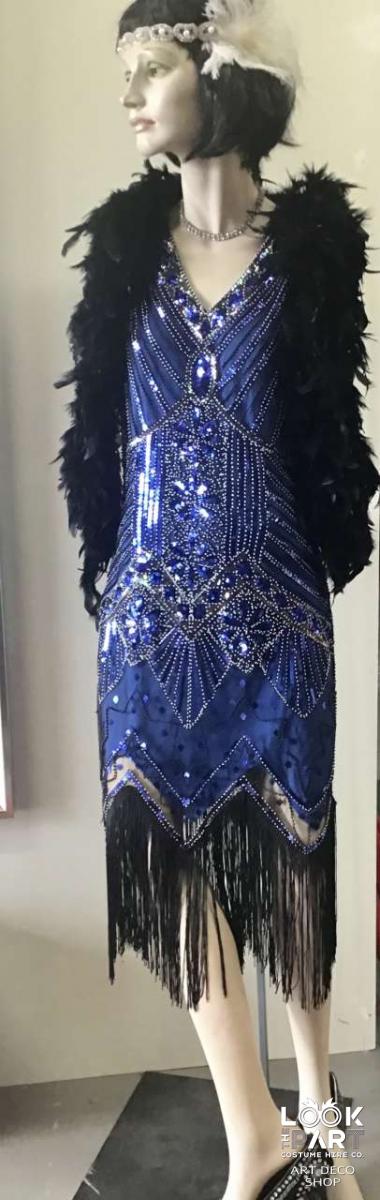 Belle- blue beaded dress - Dresses - New Zealand